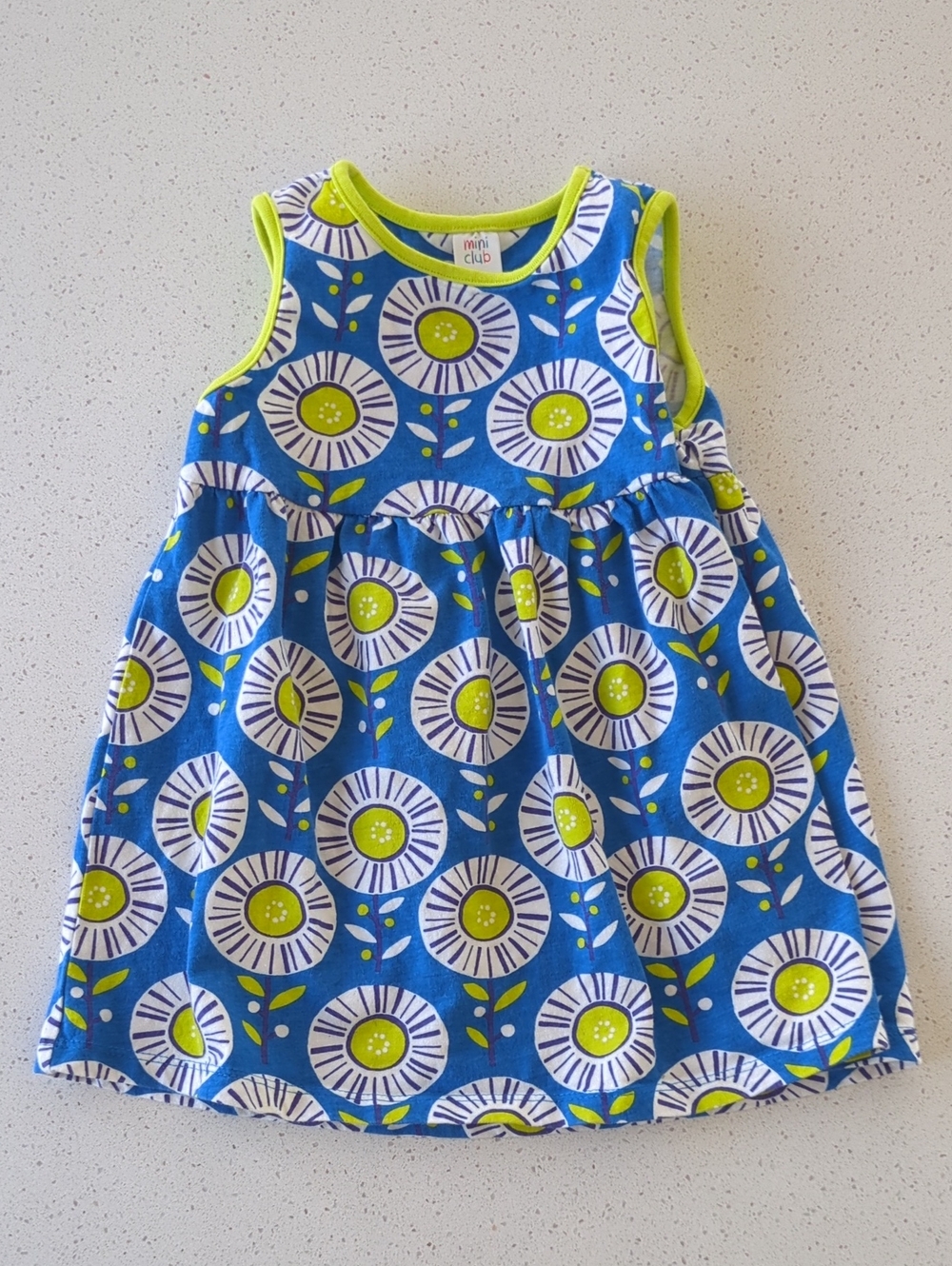 Blue Floral Sleeveless Dress for Kids